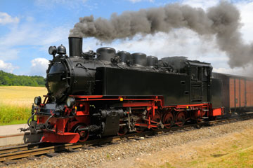 a railroad steam engine